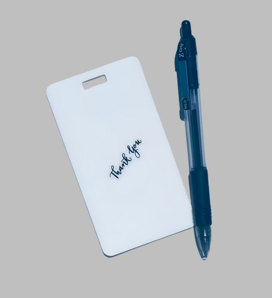 Ballpoint pen included. Vertical erasable badge is the perfect pocket-sized accessory for healthcare professionals. Easily write on it with ballpoint pen, wipe it clean with alcohol pad, and reuse. Made of lightweight soft silicone, it's a nurse's essential for taking notes on the go. Attach it to your ID badge for convenience. ATTENTION: Gel &amp; super smooth/colored ink will smudge and may leave faint stains.