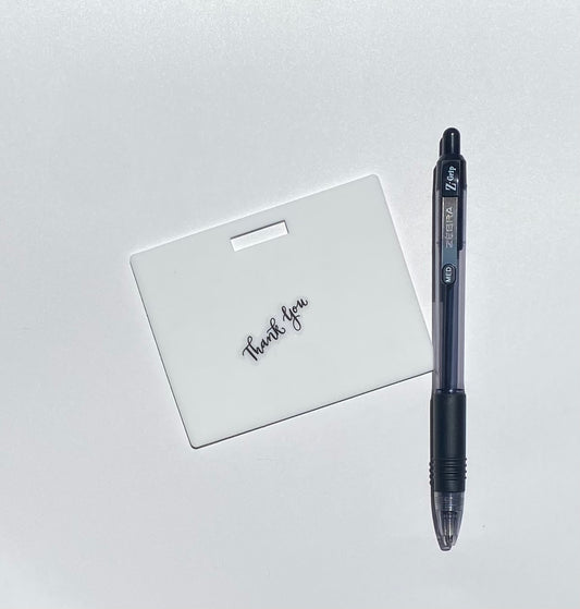 Ballpoint pen included. Horizontal erasable badge is the perfect pocket-sized accessory for healthcare professionals. Easily write on it with ballpoint pen, wipe it clean with alcohol pad, and reuse. Made of lightweight soft silicone, it's a nurse's essential for taking notes on the go. Attach it to your ID badge for convenience. ATTENTION: Gel &amp; super smooth/colored ink will smudge and may leave faint stains. www.badgenote.com