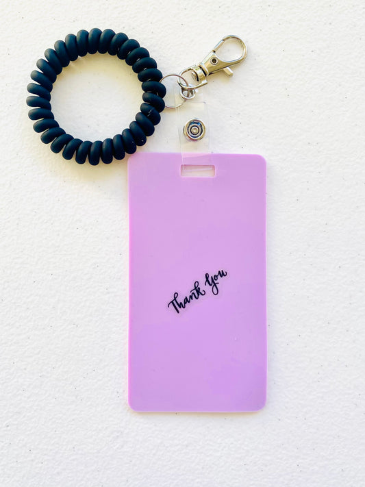 Keep your shopping list handy with this vertical reusable erasable badge note designed for keychains. Simply write using a ballpoint pen, erase with an alcohol pad, and reuse as needed. It easily clips onto your keys or purse, ensuring your list is always within reach. Please note, gel &amp; super smooth/color ballpoint inks could leave faint marks. This practical accessory offers a reliable way to stay organized on the go. www.badgenote.com